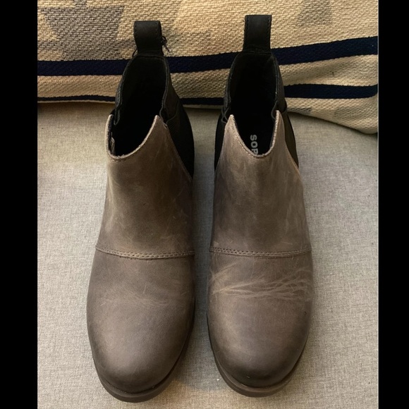 Sorel emelie chelsea quarry gray waterproof booties NEW 7 - Picture 10 of 11